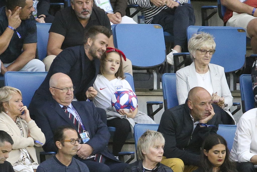 David Beckham and Harper at World Cup Pictures June 2019