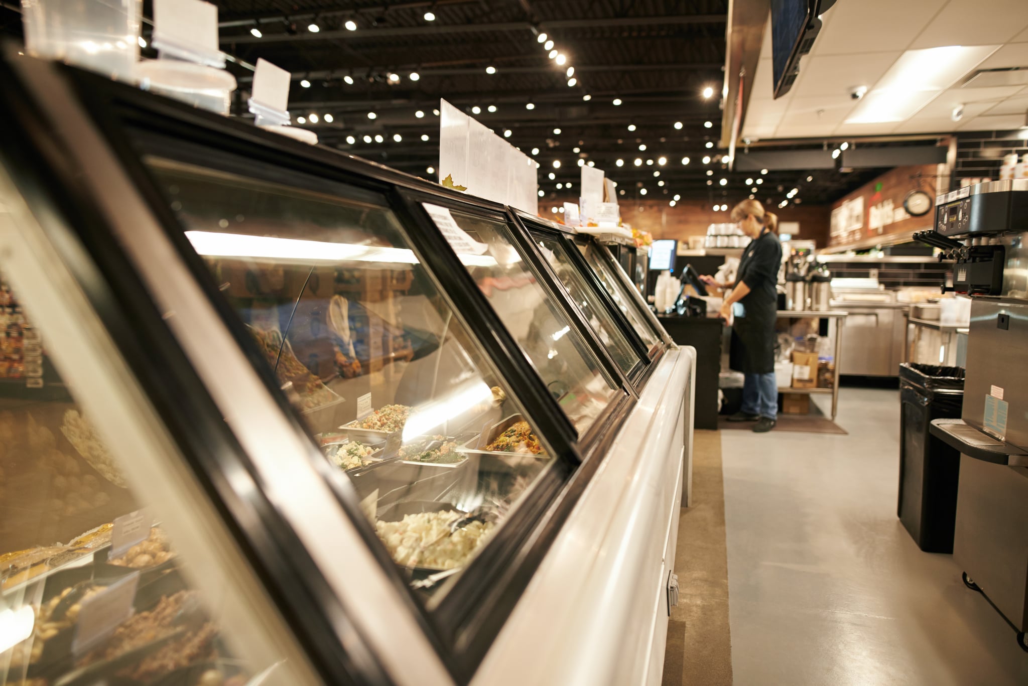 Shot of prepared food on display in a deli