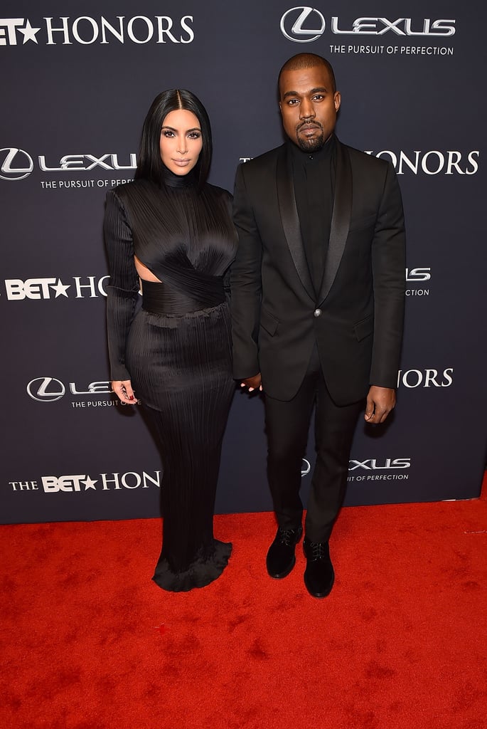 Kim Kardashian and Kanye West hit the red carpet together at The BET Honors in Washington DC on Saturday.