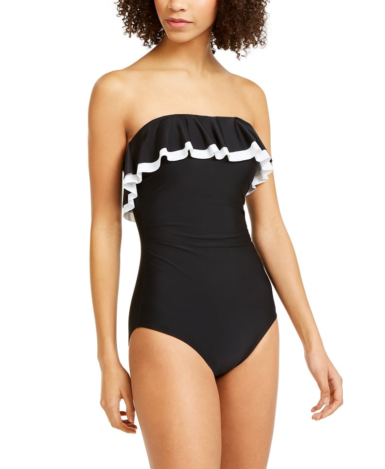 Tommy Hilfiger Ruffled Bandeau One-Piece Swimsuit