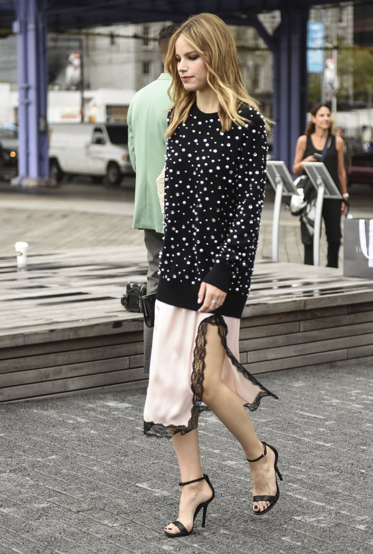 Pair It With a Long Sweater and Heels How to Wear a Slip Dress in the