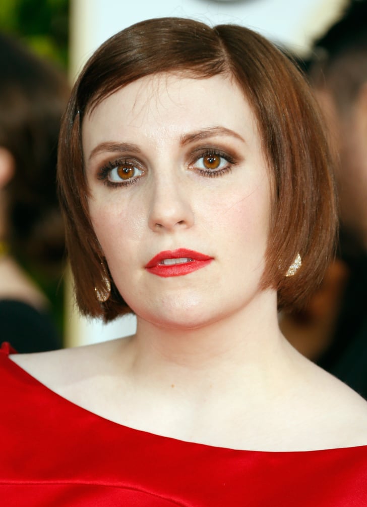 Lena Dunham Hair and Makeup at Golden Globes 2015 Red Carpet