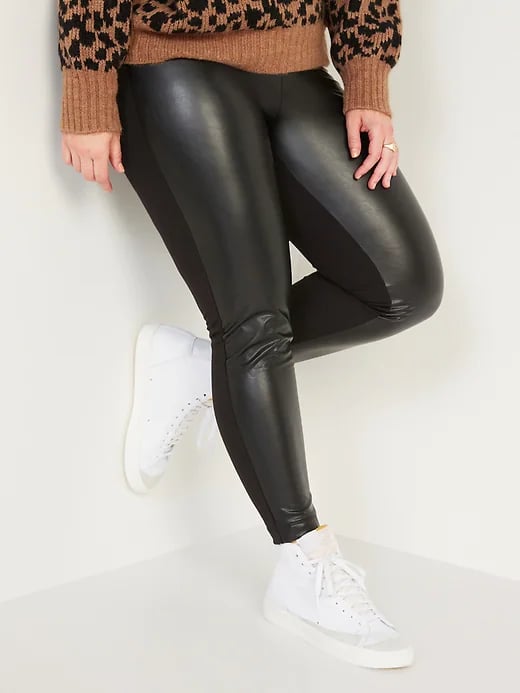 Old Navy High-Waisted Faux-Leather Panel Leggings