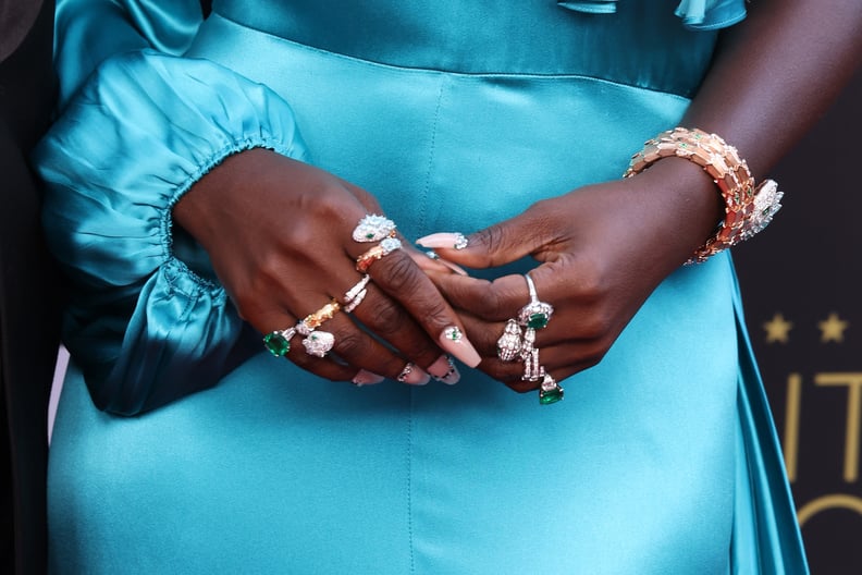 Jodie Turner-Smith's Diamond and Emerald Manicure at the Critics' Choice Awards