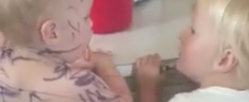 Little Girl Turns Her Sister Into a Zebra With Marker