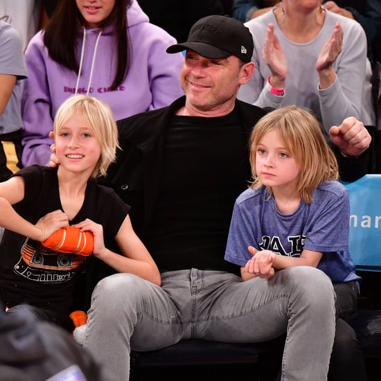 Liev Schreiber and His Sons at Basketball Game in NYC 2017