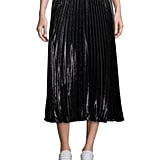 Victoria Beckham Wearing Black Pleated Midi Skirt | POPSUGAR Fashion