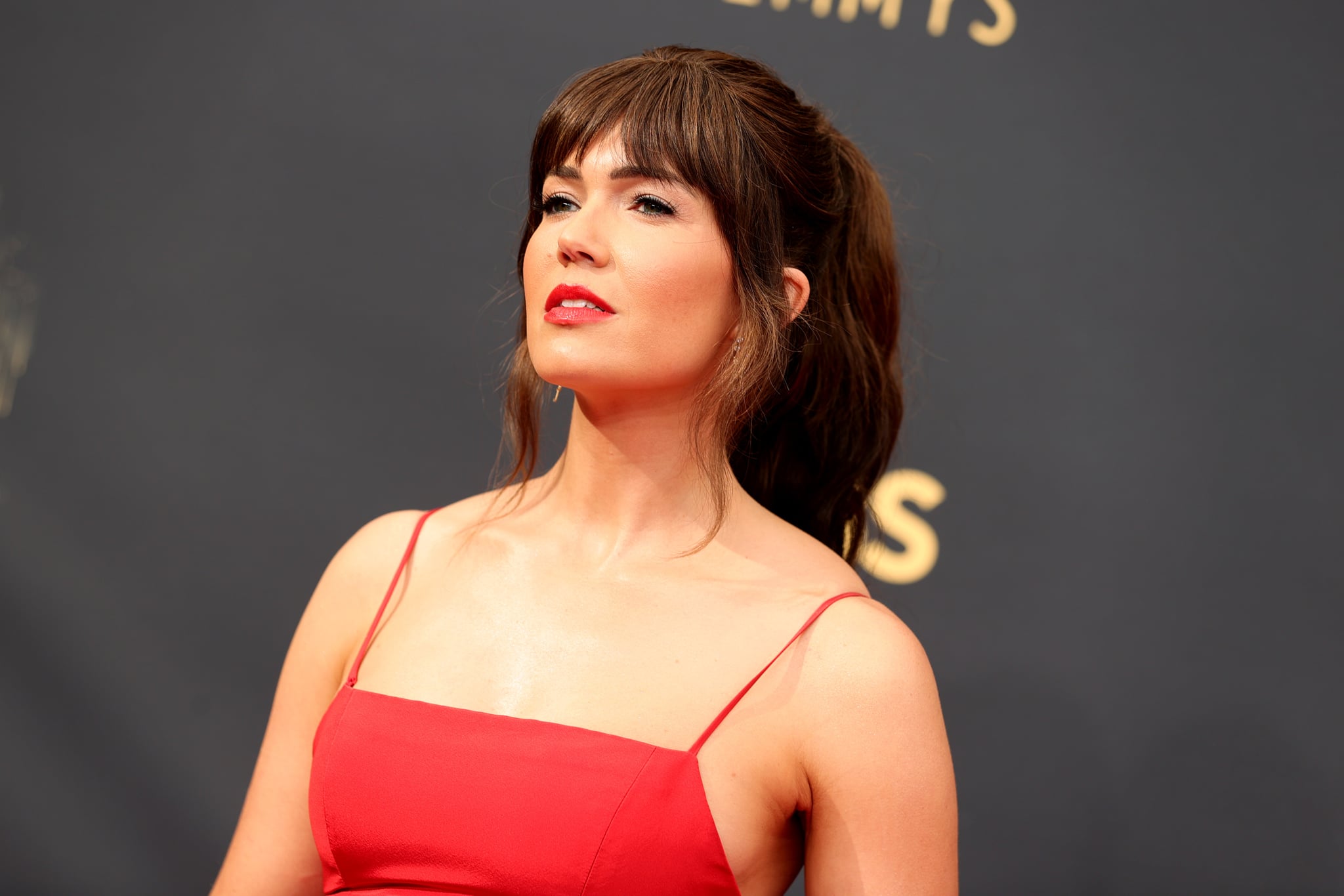 LOS ANGELES, CALIFORNIA - SEPTEMBER 19: Mandy Moore attends the 73rd Primetime Emmy Awards at L.A. LIVE on September 19, 2021 in Los Angeles, California. (Photo by Rich Fury/Getty Images)