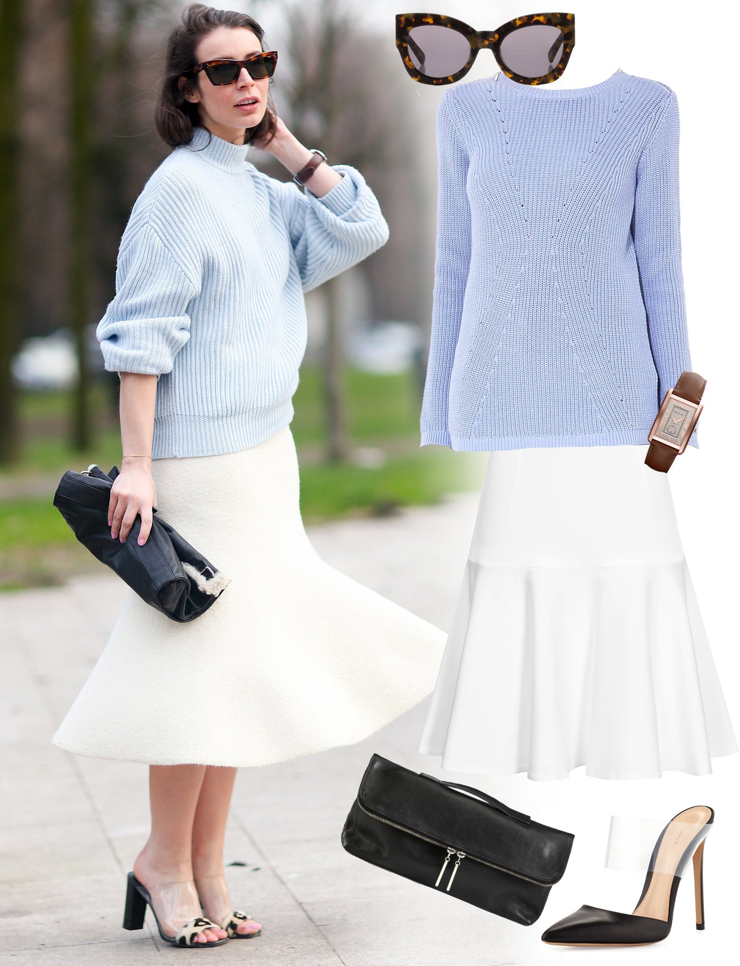 White skirt outlet winter outfit