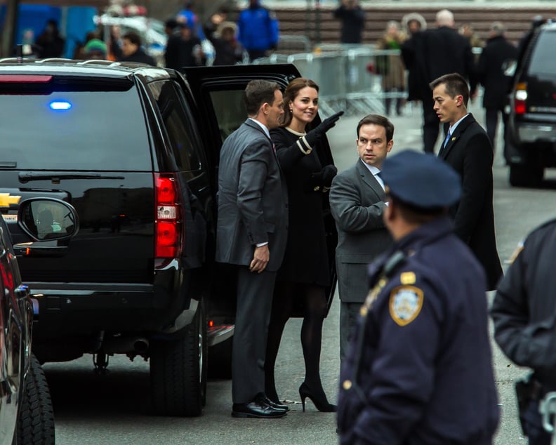 She Gracefully Made Her Way Out of the Car — and Didn't Forget to Wave