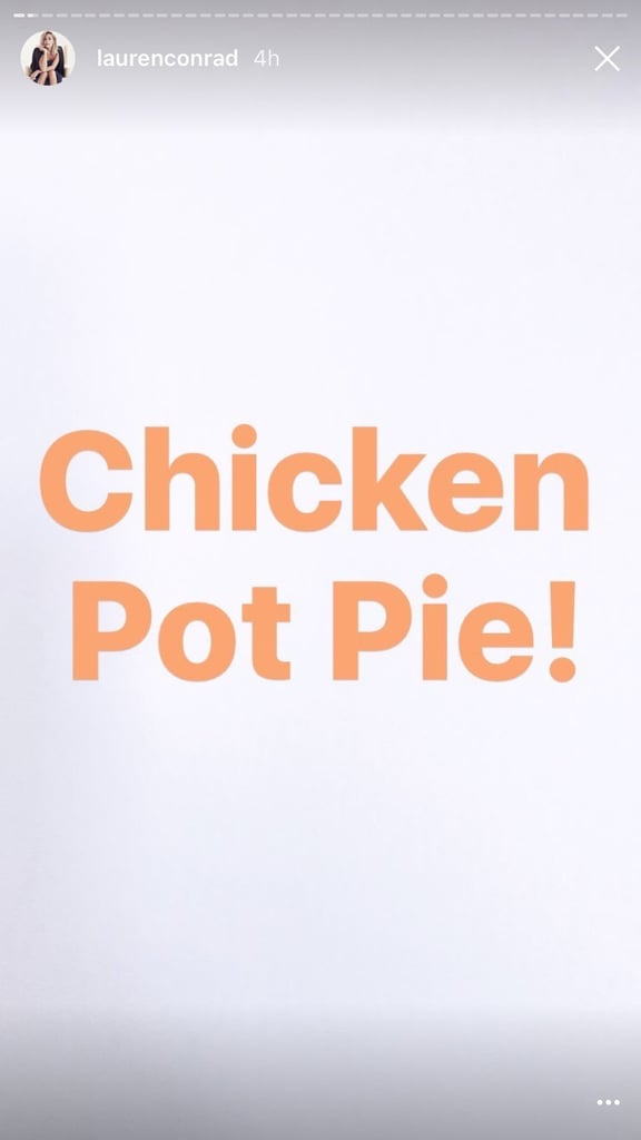 Lauren Conrad Chicken Pot Pie Recipe on Instagram