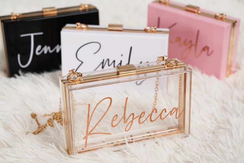 For a Night Out: Personalized Bridesmaid Acrylic Clutch