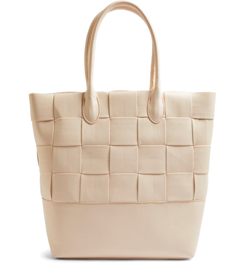 Topshop Weave Faux Leather Tote