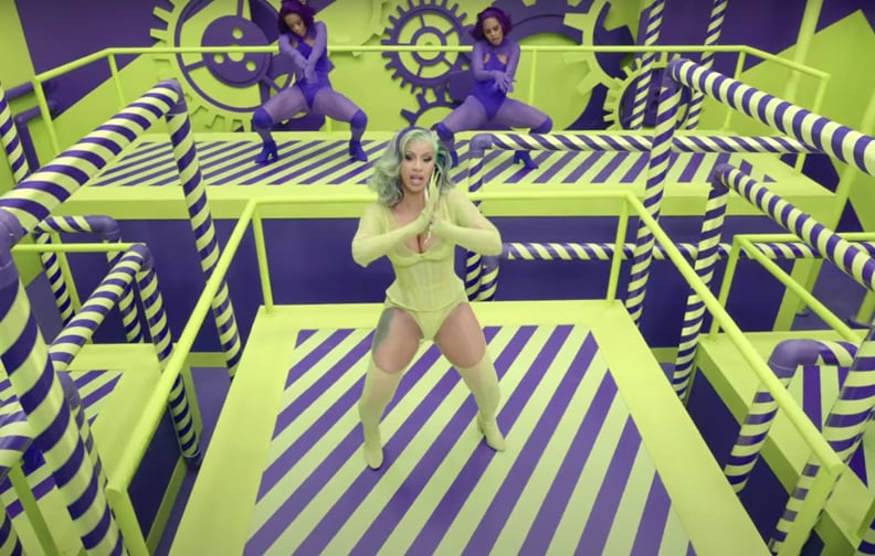 Cardi B's Neon Green Bodysuit in the "WAP" Music Video