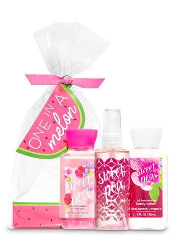 Bath and Body Works Sweet Pea One in a Melon Mini Gift Set