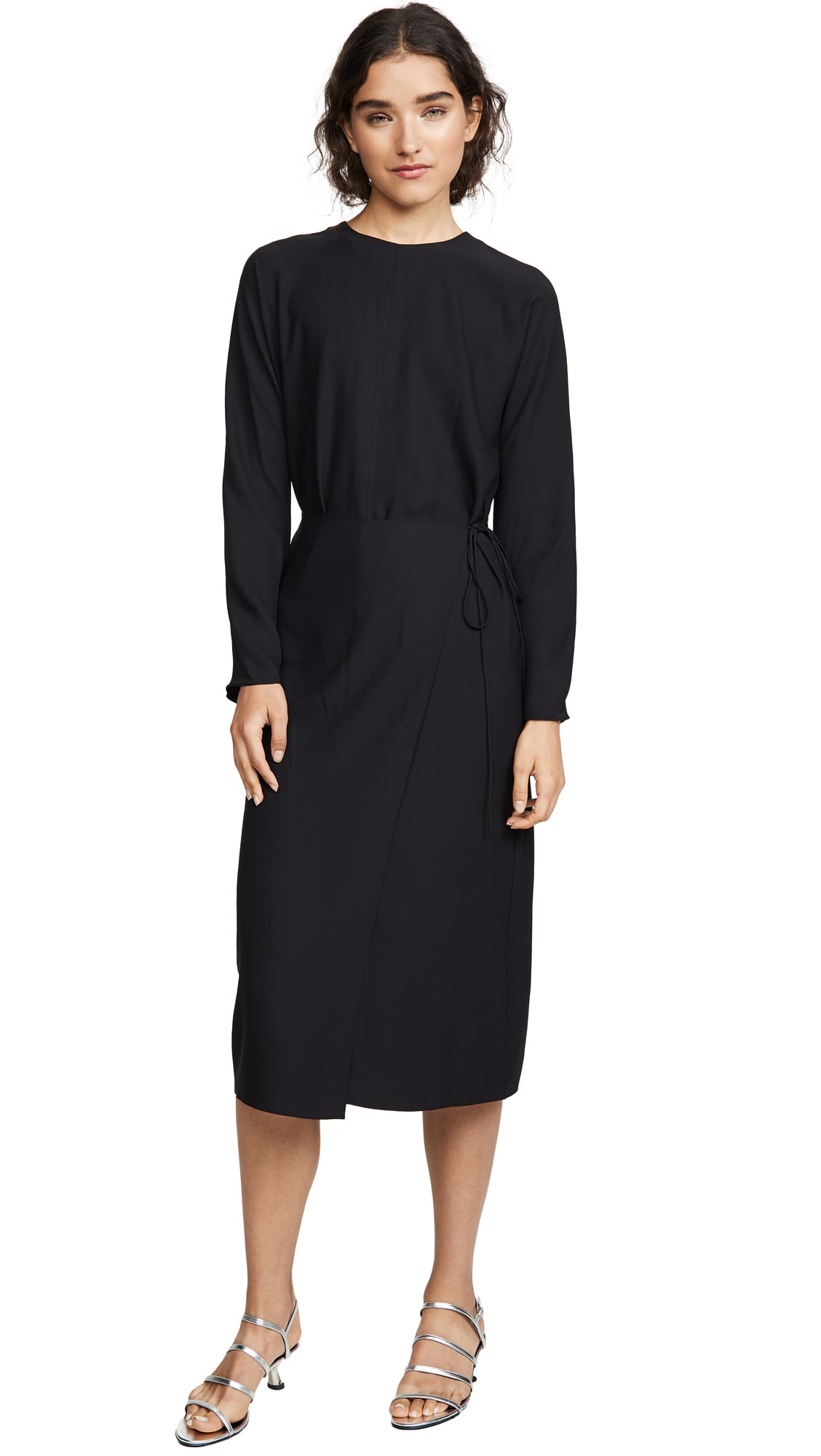 Vince Long-Sleeve Button-Back Dress 
