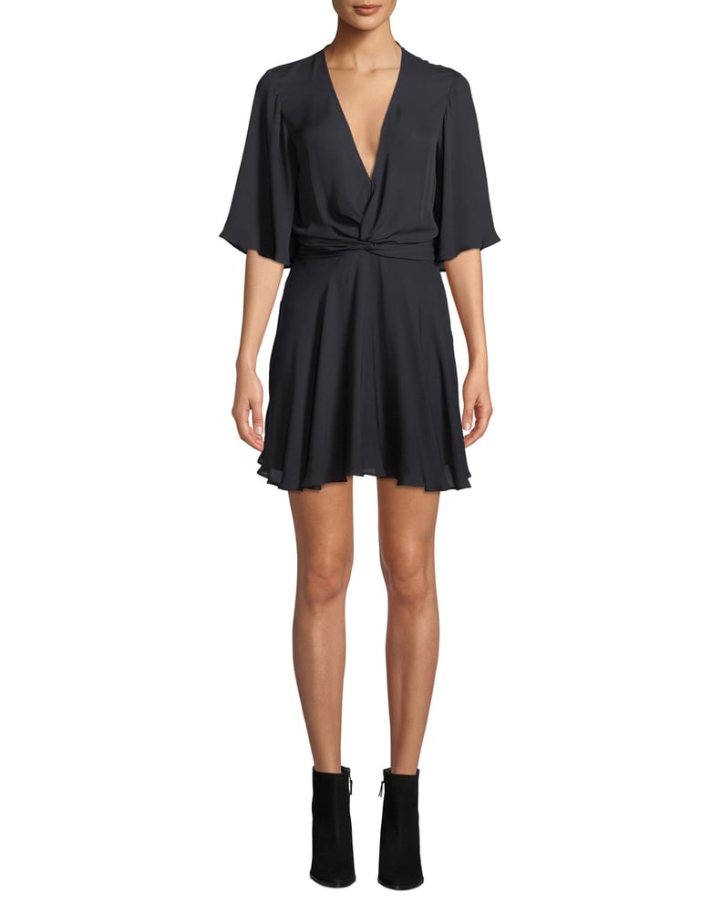 A.L.C. Ava Twist-Front Silk Mini Dress