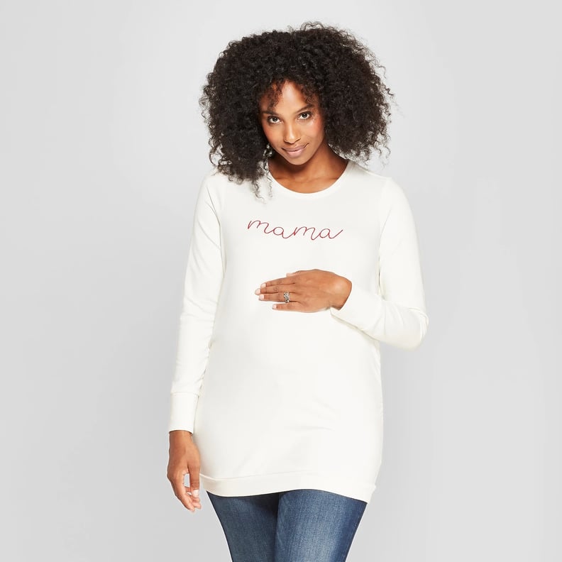 Maternity Embroidered Sweatshirt