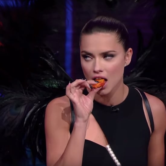 Adriana Lima Eating Chicken Wings on The Late Show