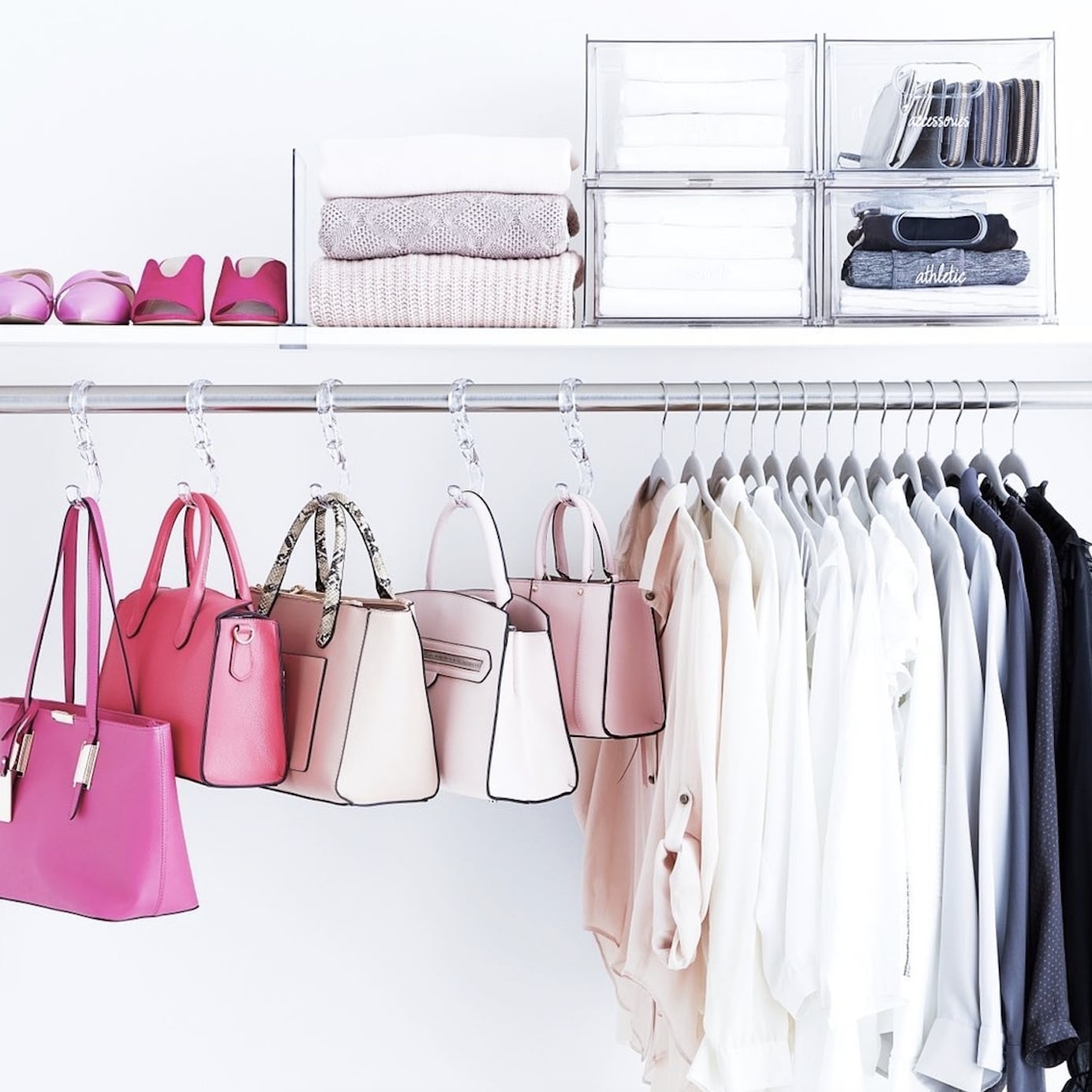 The Home Edit Clear Hanging S Hook, For Closet Organization