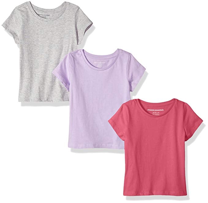 Amazon Essentials Girls' 3-Pack Short-Sleeve Tee