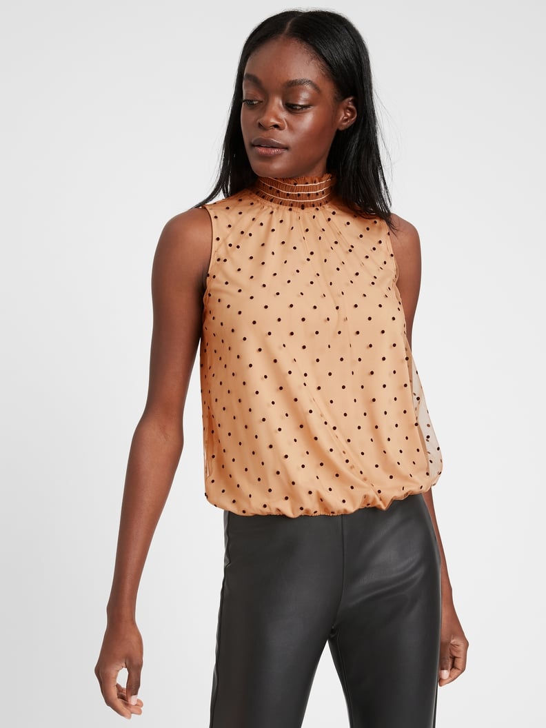 Banana Republic High-Neck Cropped Tulle Top