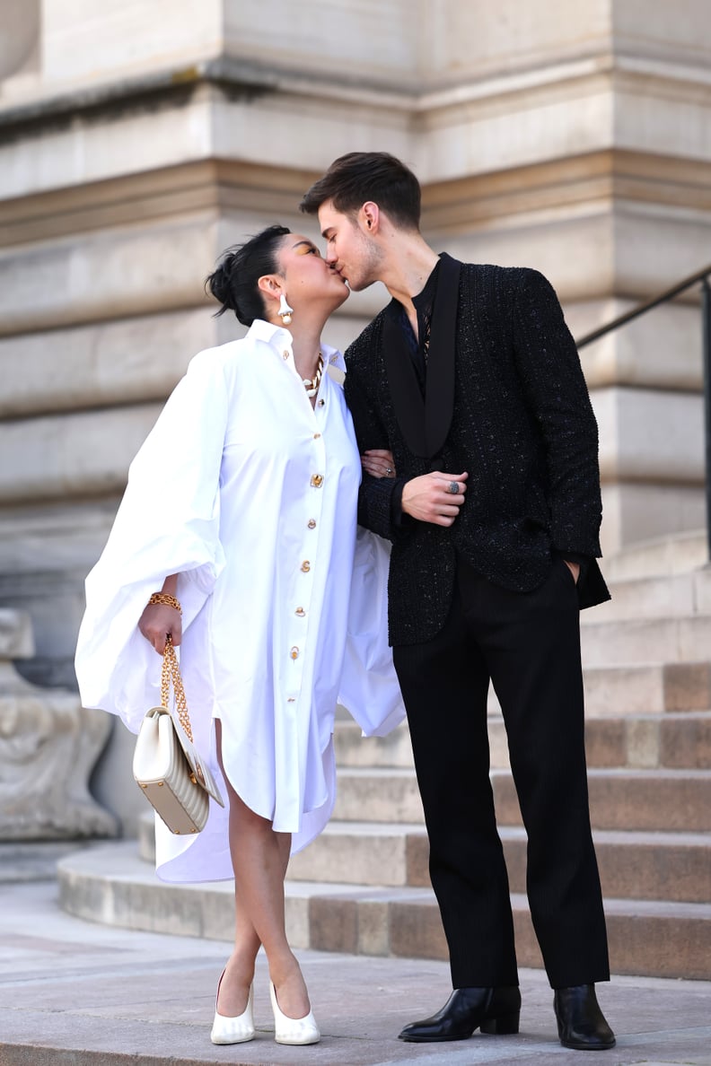 Lana Condor and Anthony De La Torre at the Schiaparelli Couture Show