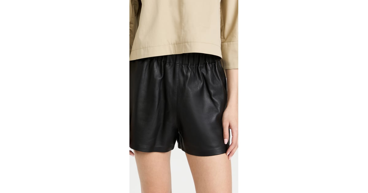 Leather Shorts: Tibi Leather Pull On 