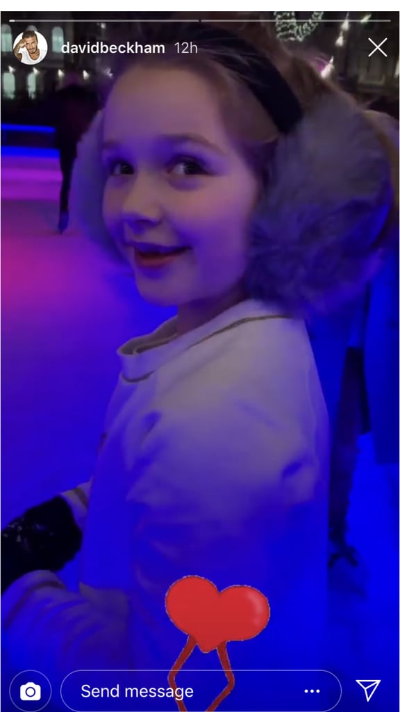 David Beckham and Harper Beckham Ice Skating November 2018