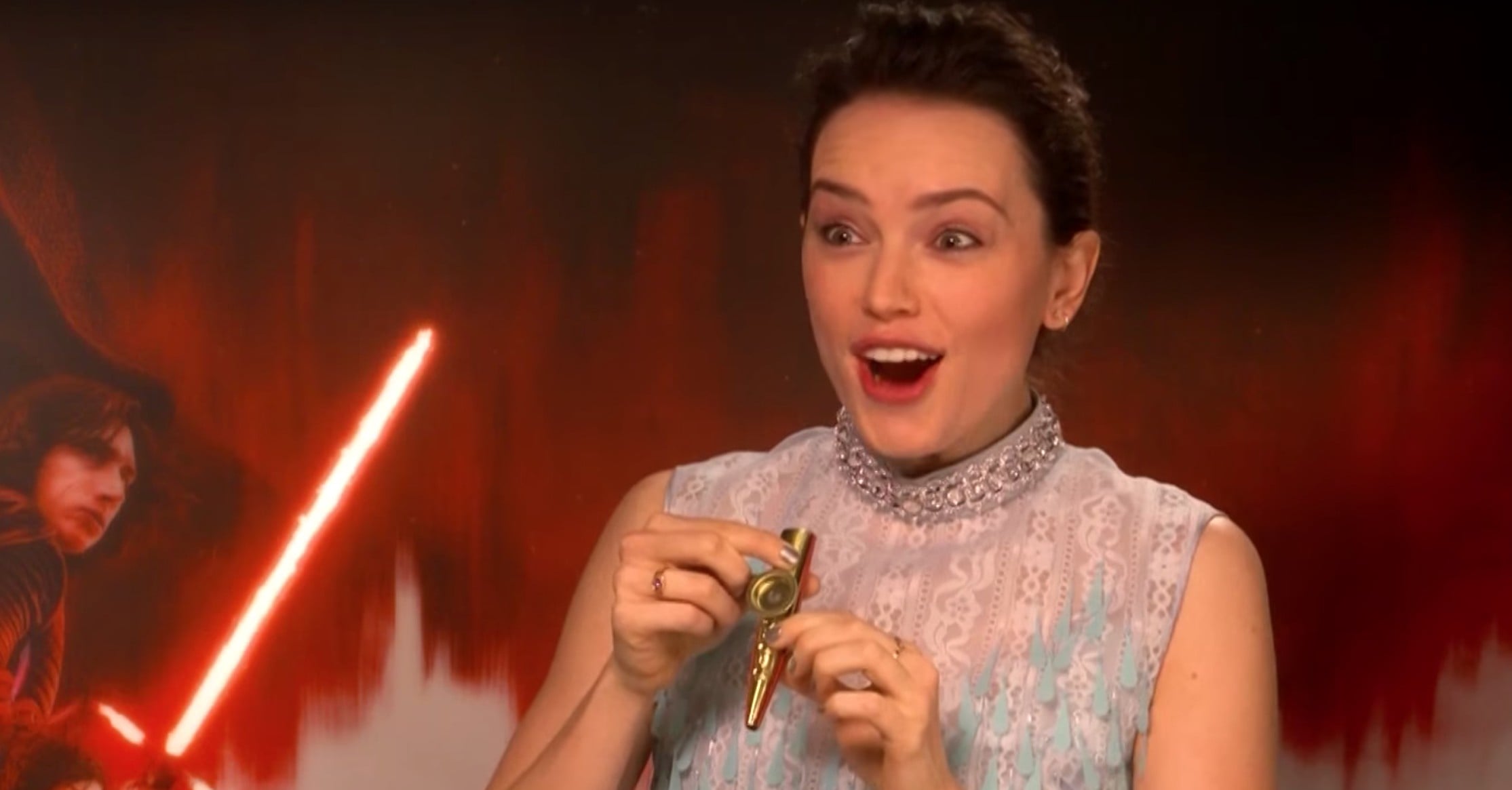Daisy Ridley Playing Star Wars Theme Song on Kazoo POPSUGAR Celebrity
