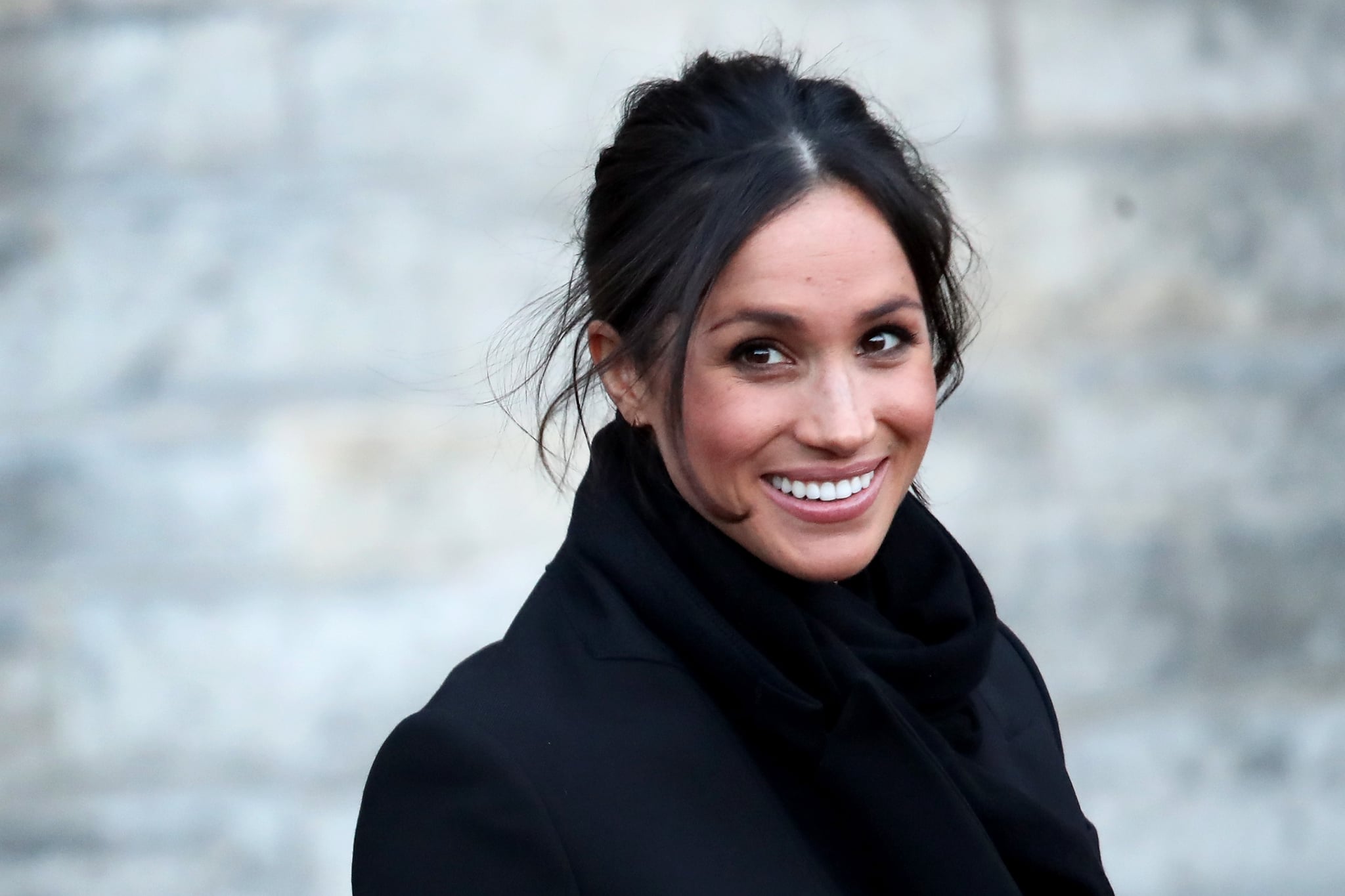 CARDIFF, WALES - JANUARY 18:  Meghan Markle departs from a walkabout at Cardiff Castle on January 18, 2018 in Cardiff, Wales.  (Photo by Chris Jackson/Chris Jackson/Getty Images)