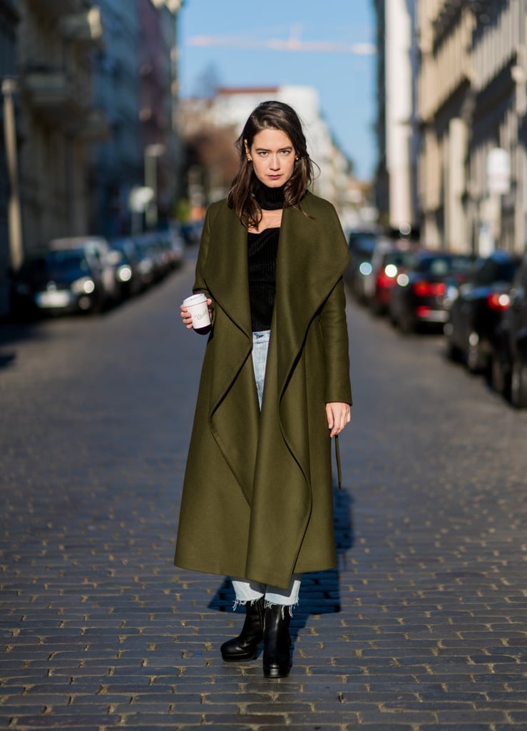 Army Green | Colorful Coats Street Style Inspiration | POPSUGAR Fashion ...