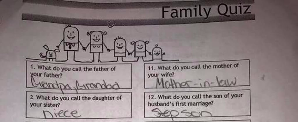 This "Family Quiz" Assignment Has Parents Freaking Out