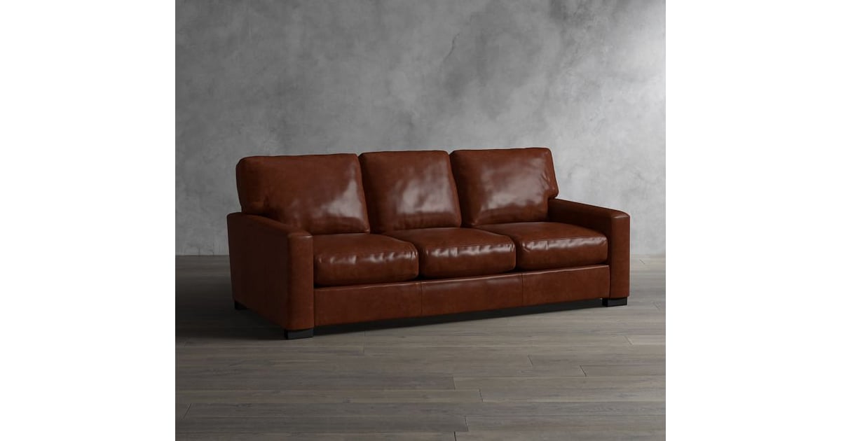 turner square arm leather grand sofa