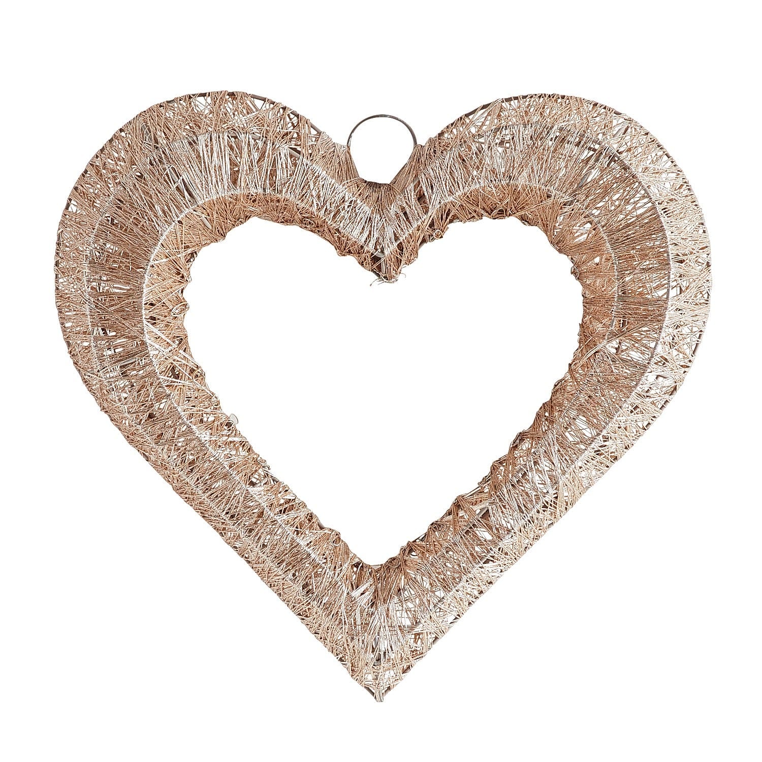 NEW PIER 1 Hand Painted Wedding Glitter Heart St Valentine's Glass Ornament Love 