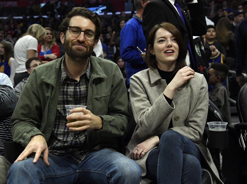 Emma Stone and Dave McCary at Clippers Game January 2019