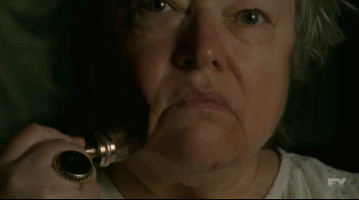 When Kathy Bates smeared human blood on her face as Madame Delphine LaLaurie.