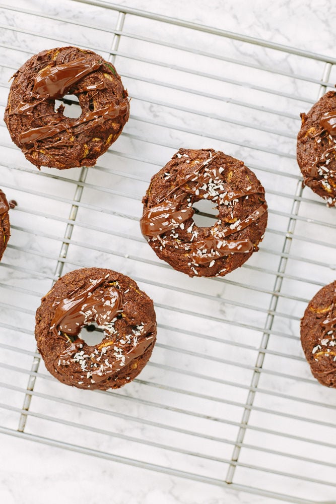 Chocolate Zucchini Doughnuts With Coconut-Chocolate Glaze