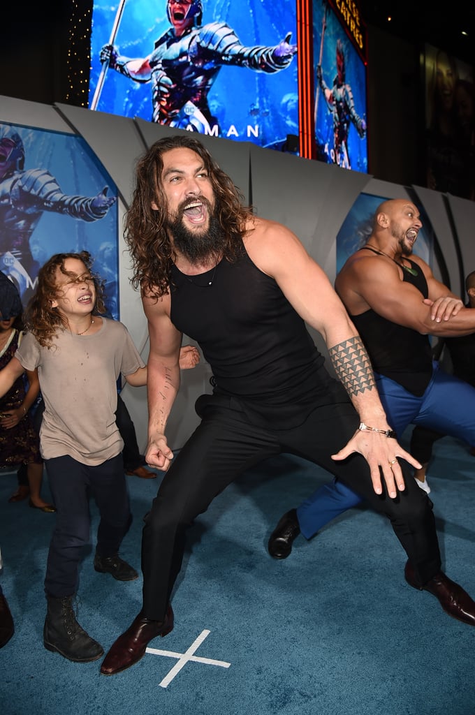 Jason Momoa Doing the Haka With His Kids at the Aquaman Premiere