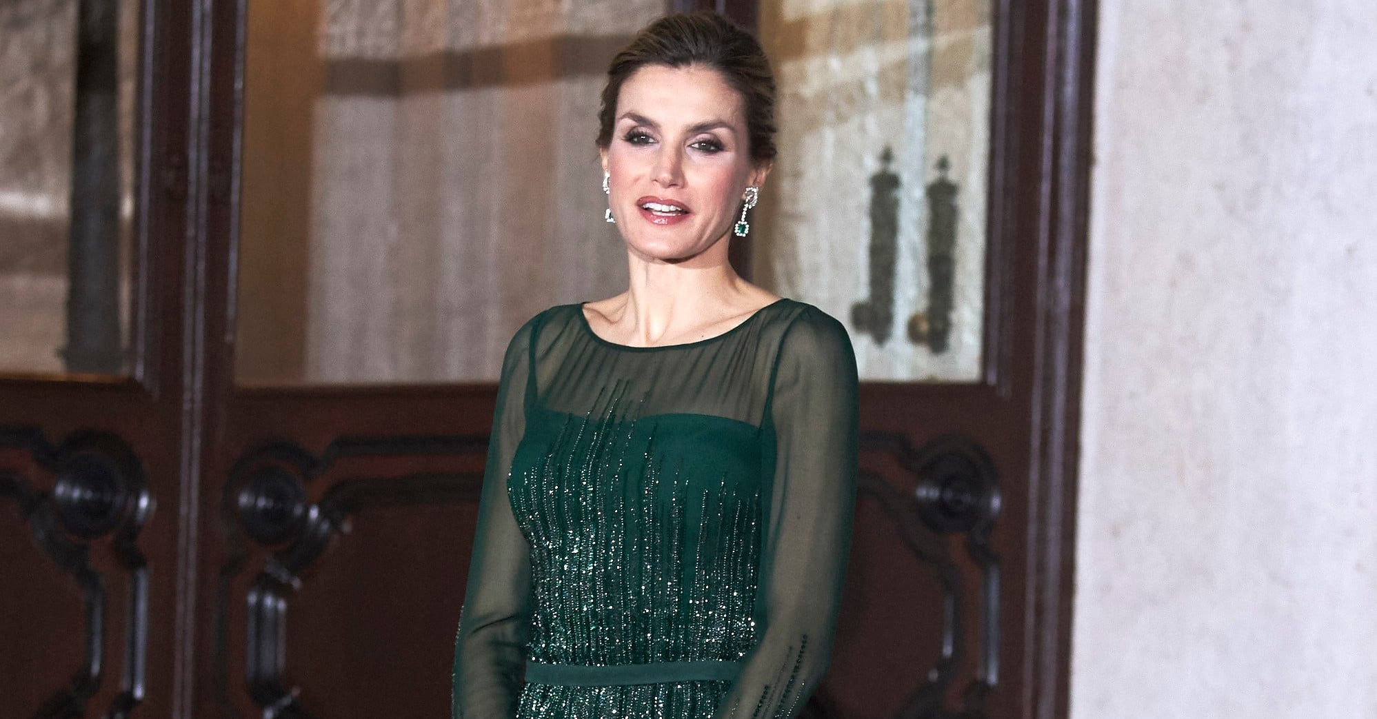 Queen Letizia's Green Sparkly Dress November 2016 | PS Latina