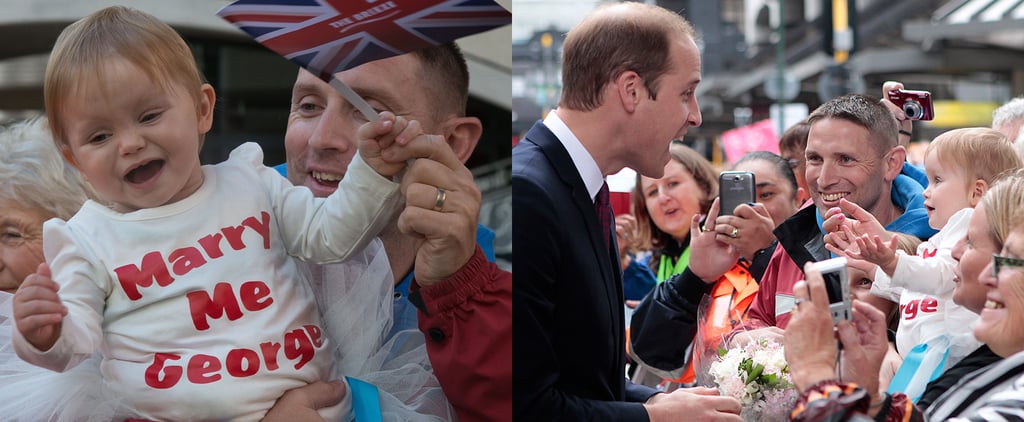 Little Girl Wearing a "Marry Me George" Shirt on Royal Tour