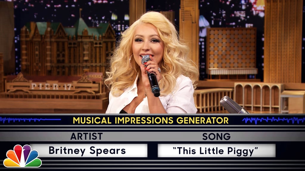 Christina Aguilera as Britney Spears, Cher, and Shakira
