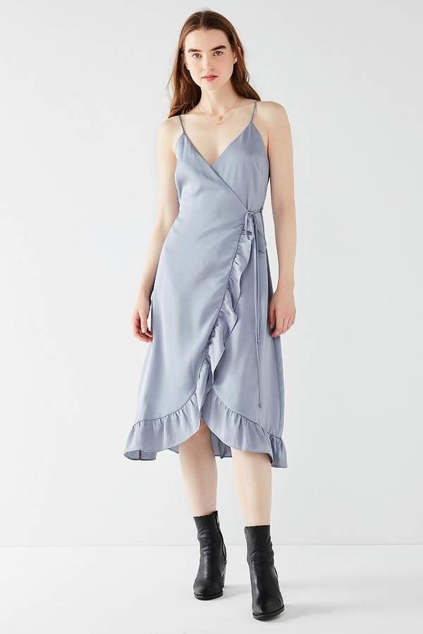 saraaa ruffle midi wrap