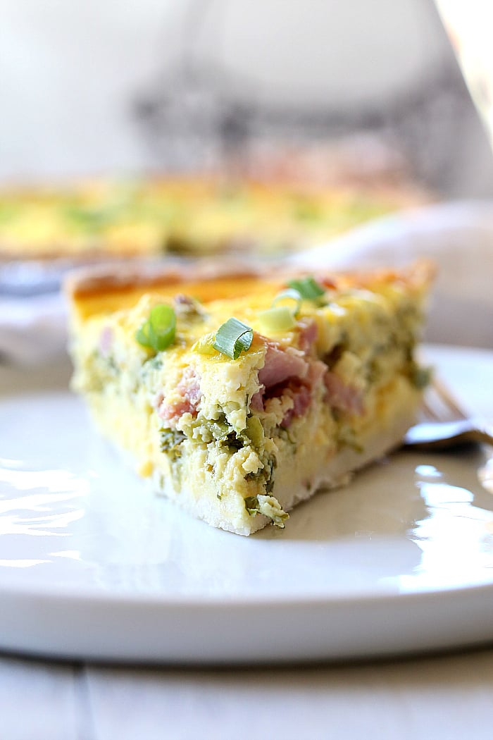 Kale and Ham Greek Yogurt Quiche