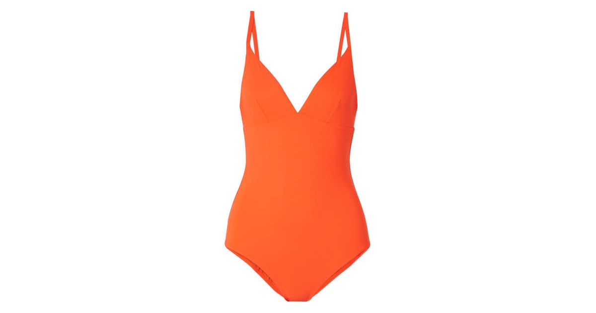 Tory Burch Marina Swimsuit | Bella Hadid Orange One-Piece | POPSUGAR ...