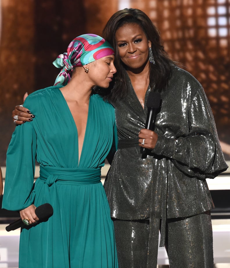 Alicia Keys and Michelle Obama at the Grammys