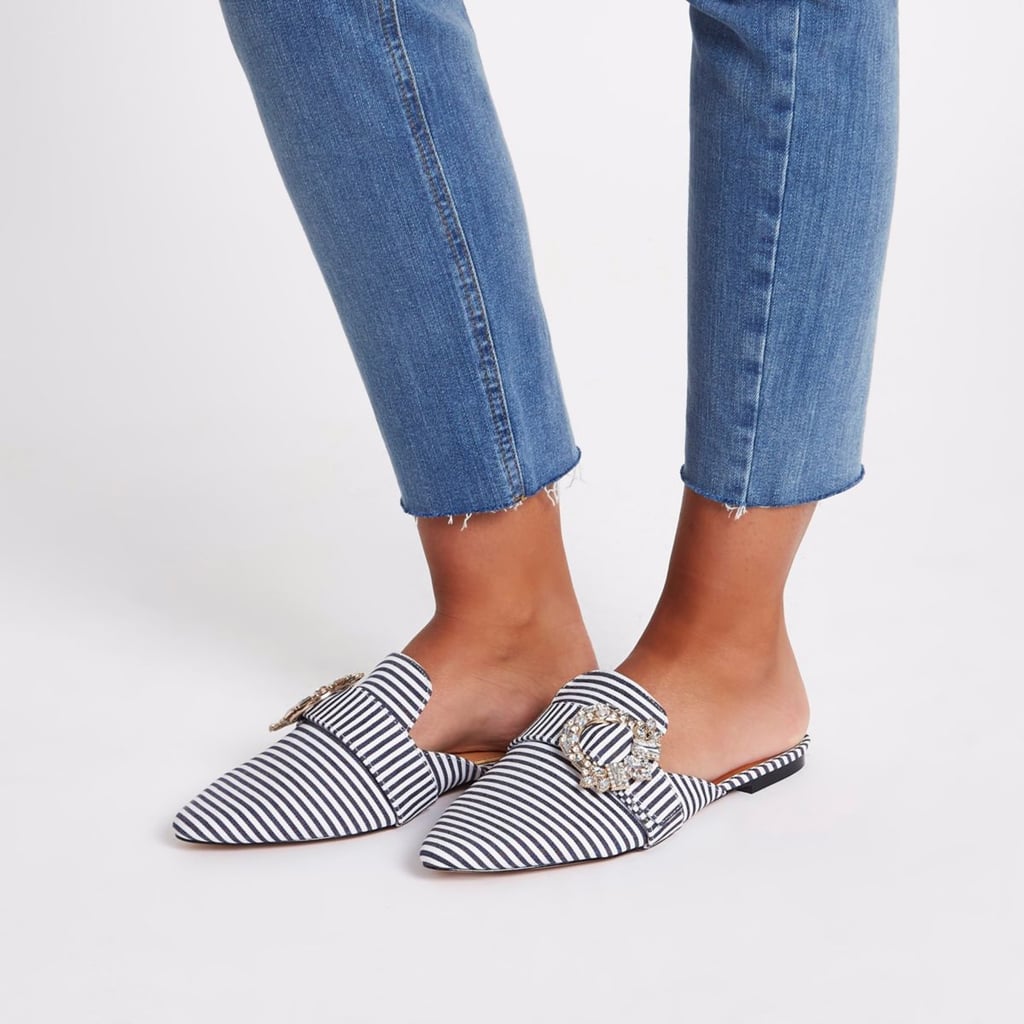 Wide fit backless loafers store