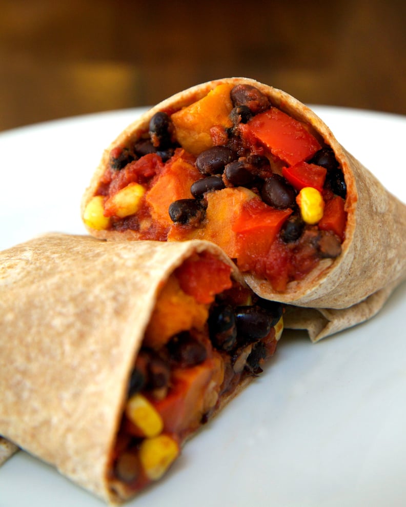 Entrée: Roasted Sweet Potato and Black Bean Burrito