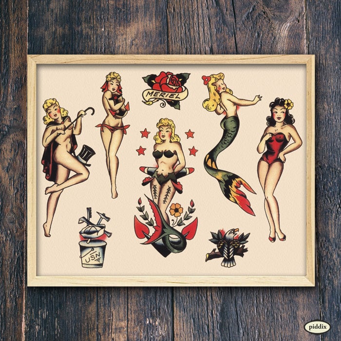 Printable Sailor Jerry Tattoo Wall Art