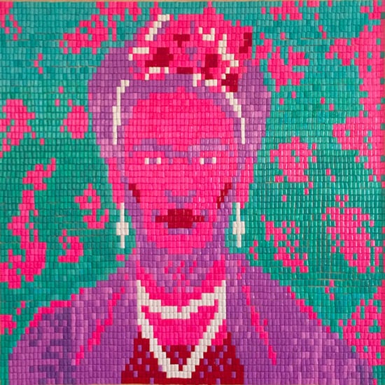Frida Kahlo Chiclets Portrait